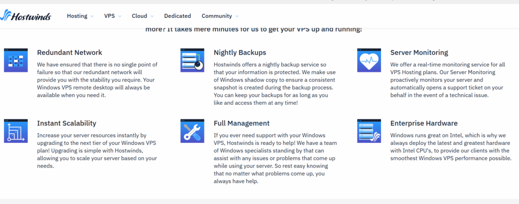 Hostwinds VPS hosting attractive features