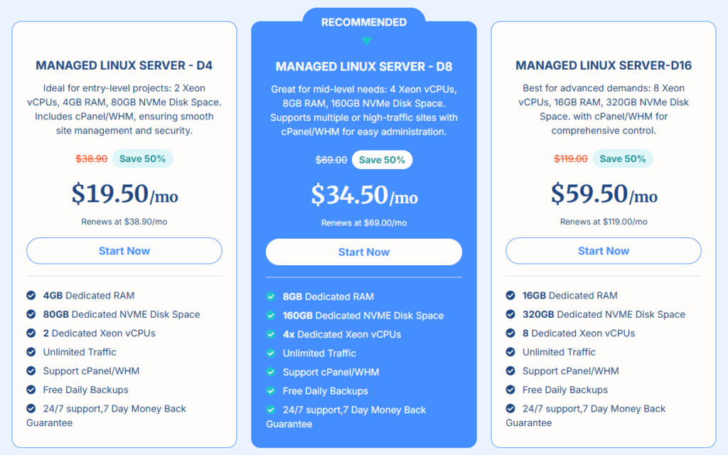 Verpex hosting pricing