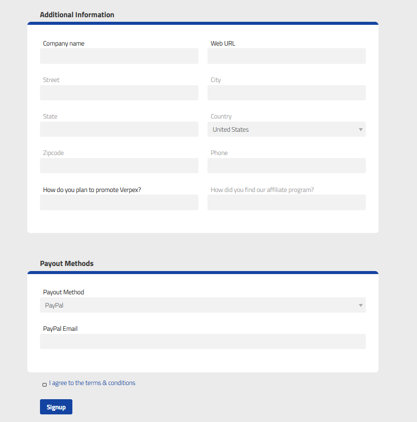 Verpex affiliate program step by step process